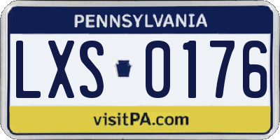 PA license plate LXS0176