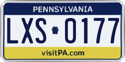 PA license plate LXS0177