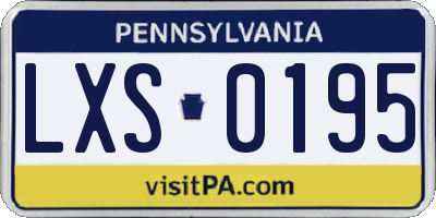 PA license plate LXS0195