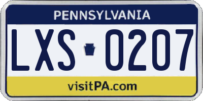 PA license plate LXS0207