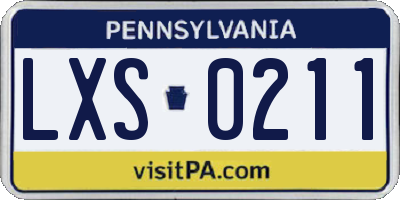 PA license plate LXS0211