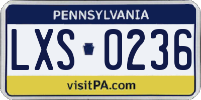 PA license plate LXS0236