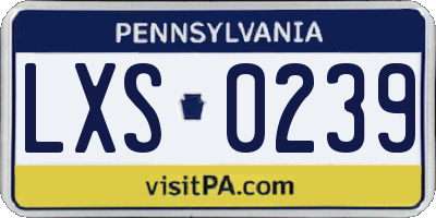 PA license plate LXS0239