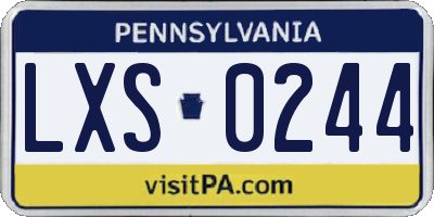 PA license plate LXS0244