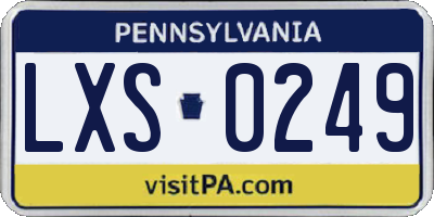 PA license plate LXS0249