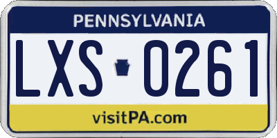 PA license plate LXS0261