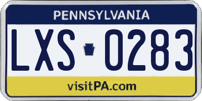PA license plate LXS0283