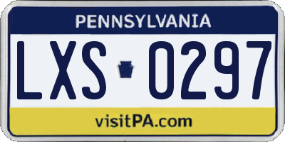 PA license plate LXS0297