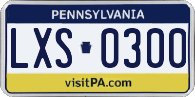 PA license plate LXS0300