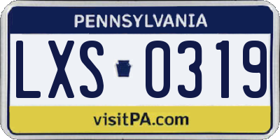 PA license plate LXS0319