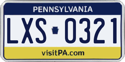 PA license plate LXS0321