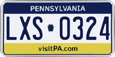 PA license plate LXS0324
