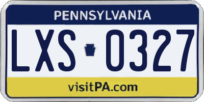 PA license plate LXS0327