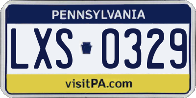 PA license plate LXS0329