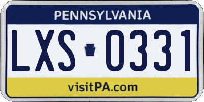 PA license plate LXS0331