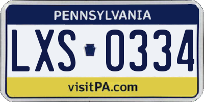 PA license plate LXS0334