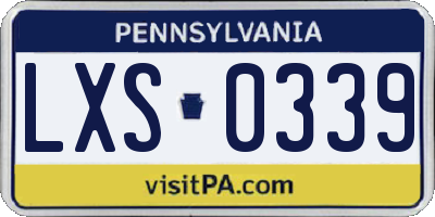PA license plate LXS0339