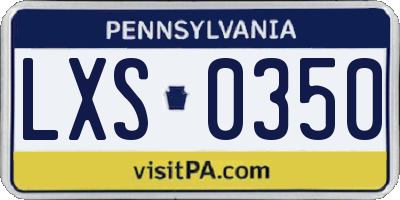 PA license plate LXS0350