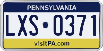 PA license plate LXS0371