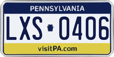 PA license plate LXS0406