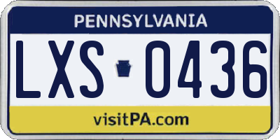 PA license plate LXS0436