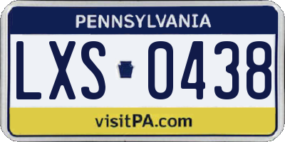 PA license plate LXS0438
