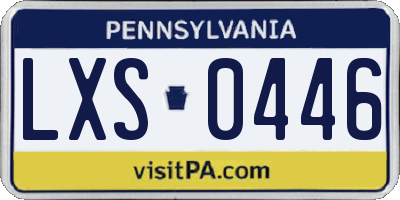 PA license plate LXS0446