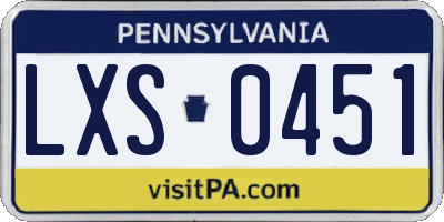 PA license plate LXS0451