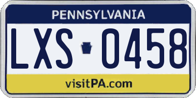 PA license plate LXS0458
