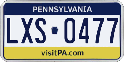 PA license plate LXS0477