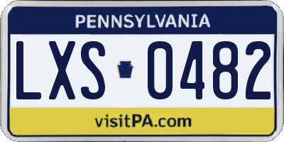 PA license plate LXS0482
