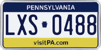 PA license plate LXS0488