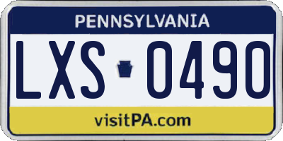 PA license plate LXS0490