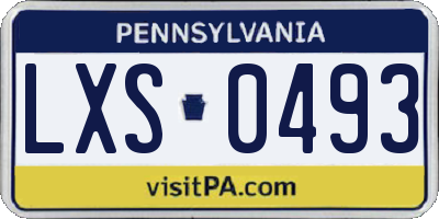PA license plate LXS0493