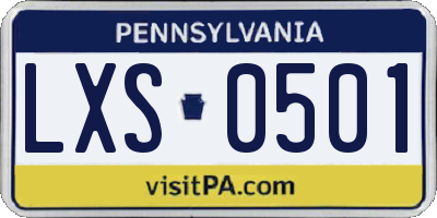 PA license plate LXS0501