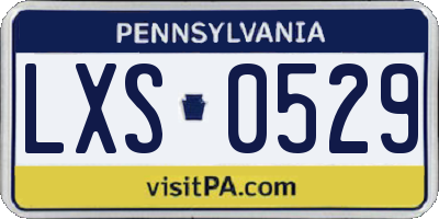 PA license plate LXS0529