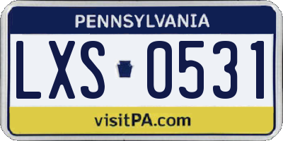 PA license plate LXS0531
