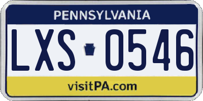 PA license plate LXS0546