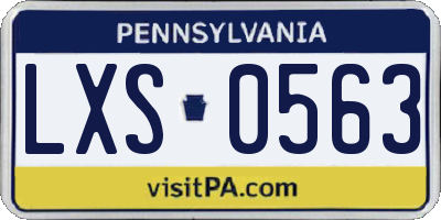 PA license plate LXS0563