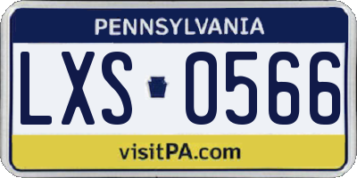 PA license plate LXS0566
