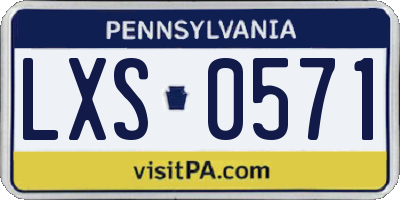 PA license plate LXS0571