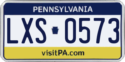 PA license plate LXS0573