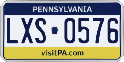 PA license plate LXS0576