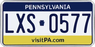 PA license plate LXS0577