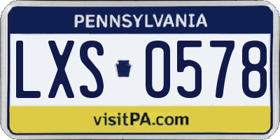 PA license plate LXS0578