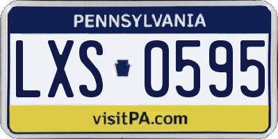 PA license plate LXS0595