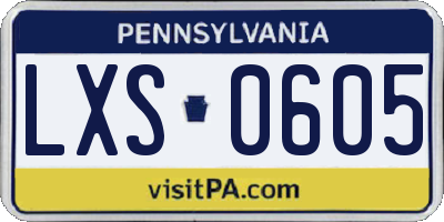 PA license plate LXS0605