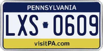 PA license plate LXS0609