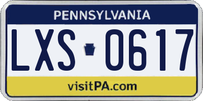PA license plate LXS0617