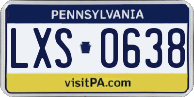 PA license plate LXS0638